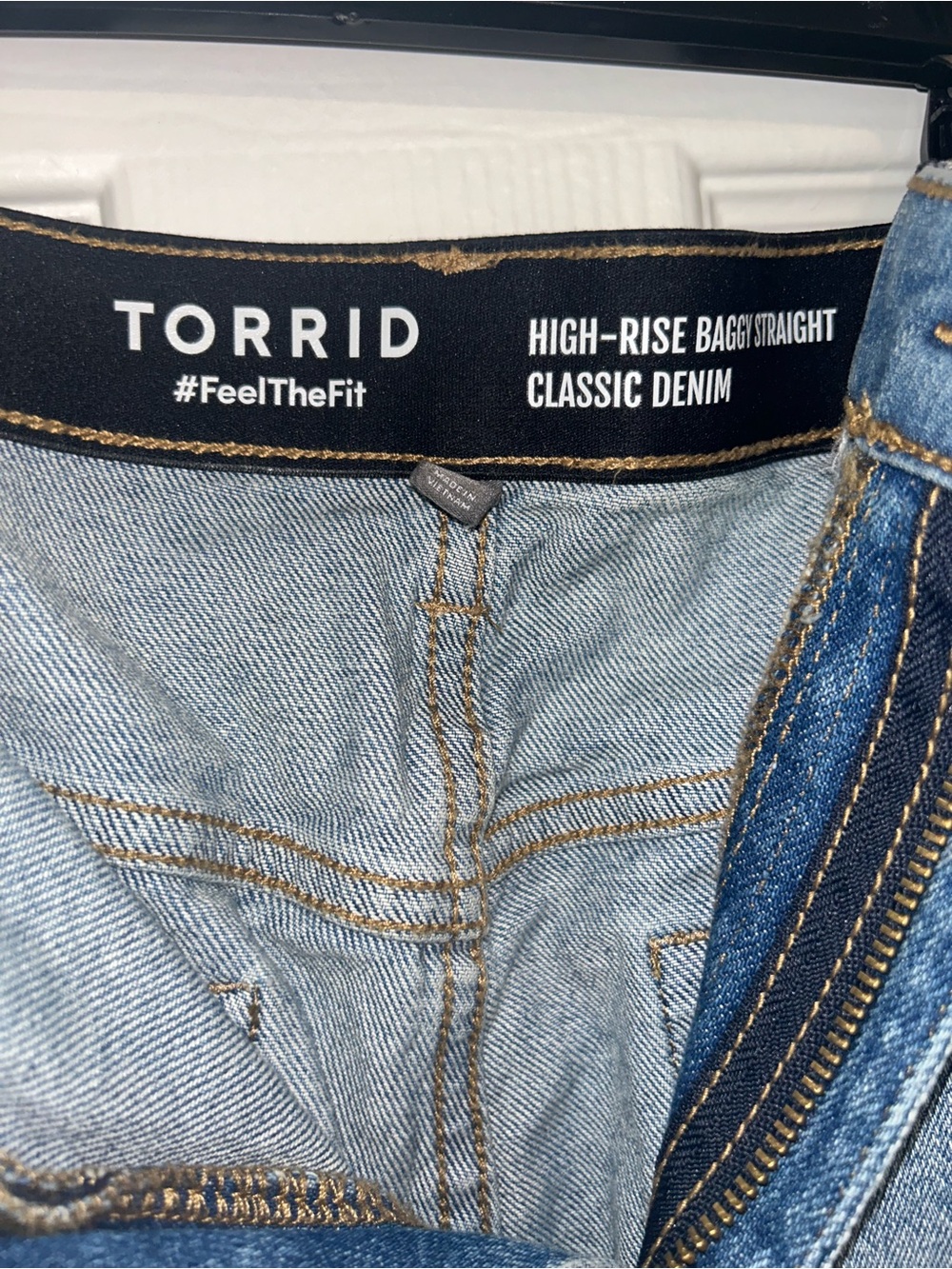 torrid Light Blue High-Rise Baggy Straight Jeans